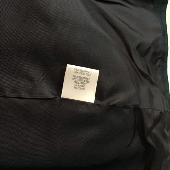 Vintage Talbots Classic Wool Blazer, blue & green plaid Size 10 petite - Picture 10 of 11